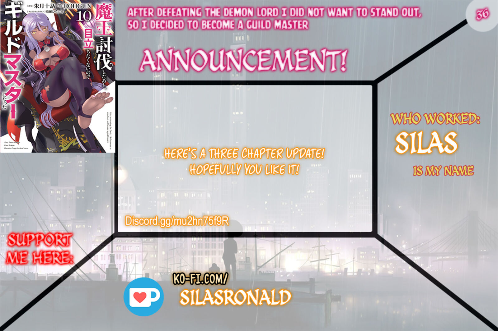 Maou Toubatsu Shita Ato Medachitakunai Node Guild Master Ni Natta 36 1