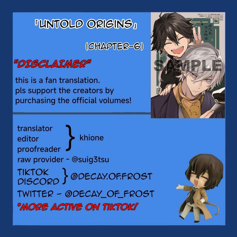 Bungou Stray Dogs The Secret Story Behind The Detective Agencys Establishment 6 1