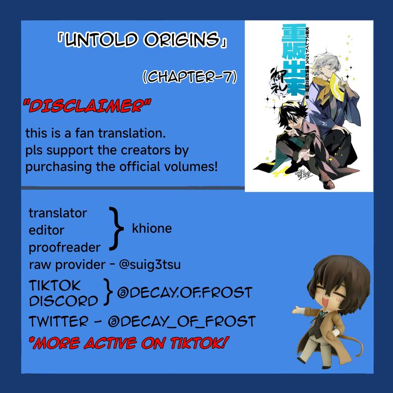 Bungou Stray Dogs The Secret Story Behind The Detective Agencys Establishment 7 1